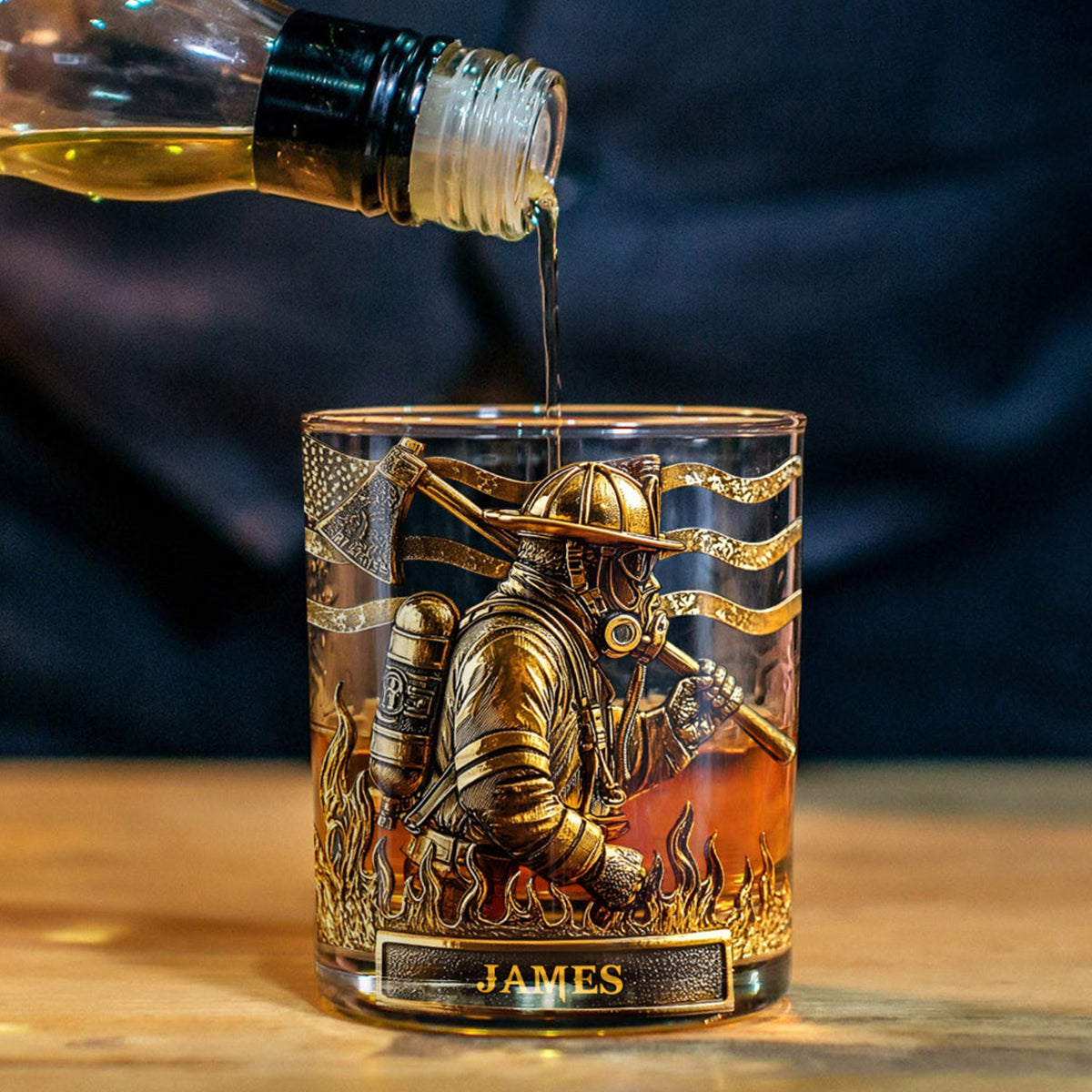 Proud Firefighter - Personalized Firefighter Whiskey Glass