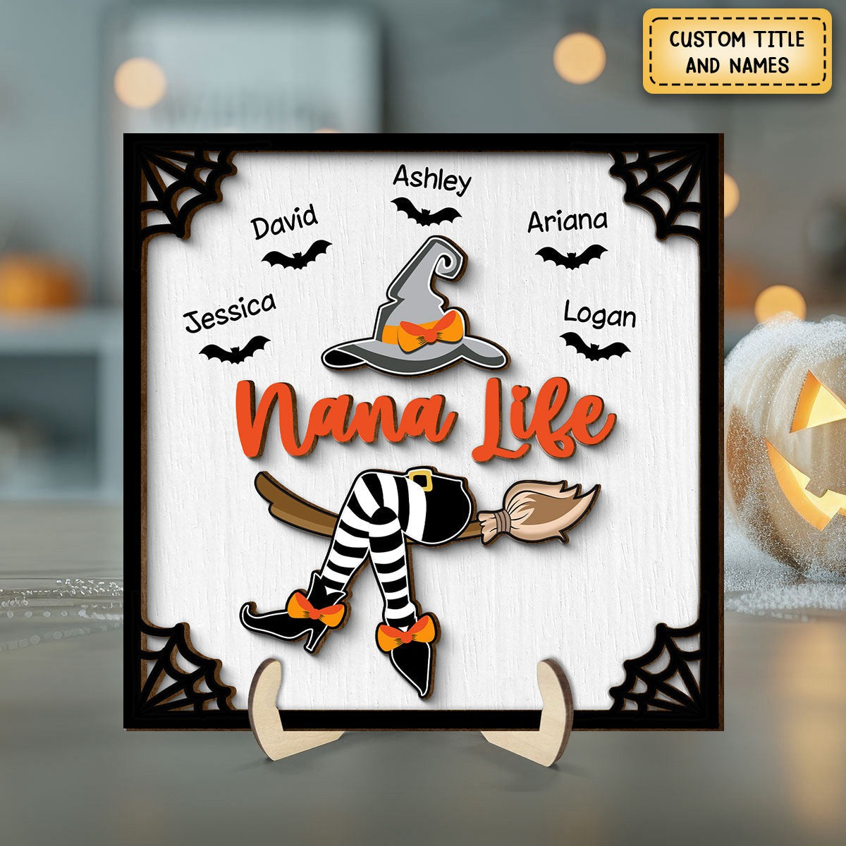 Grandma Witch Halloween Personalized 2-Layer Wooden Plaque, Gift For Grandma