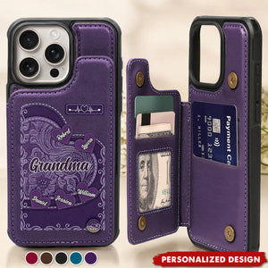 Personalized Grandma/Mom Leather Wallet Phone Case - Gift For Grandma/Mom