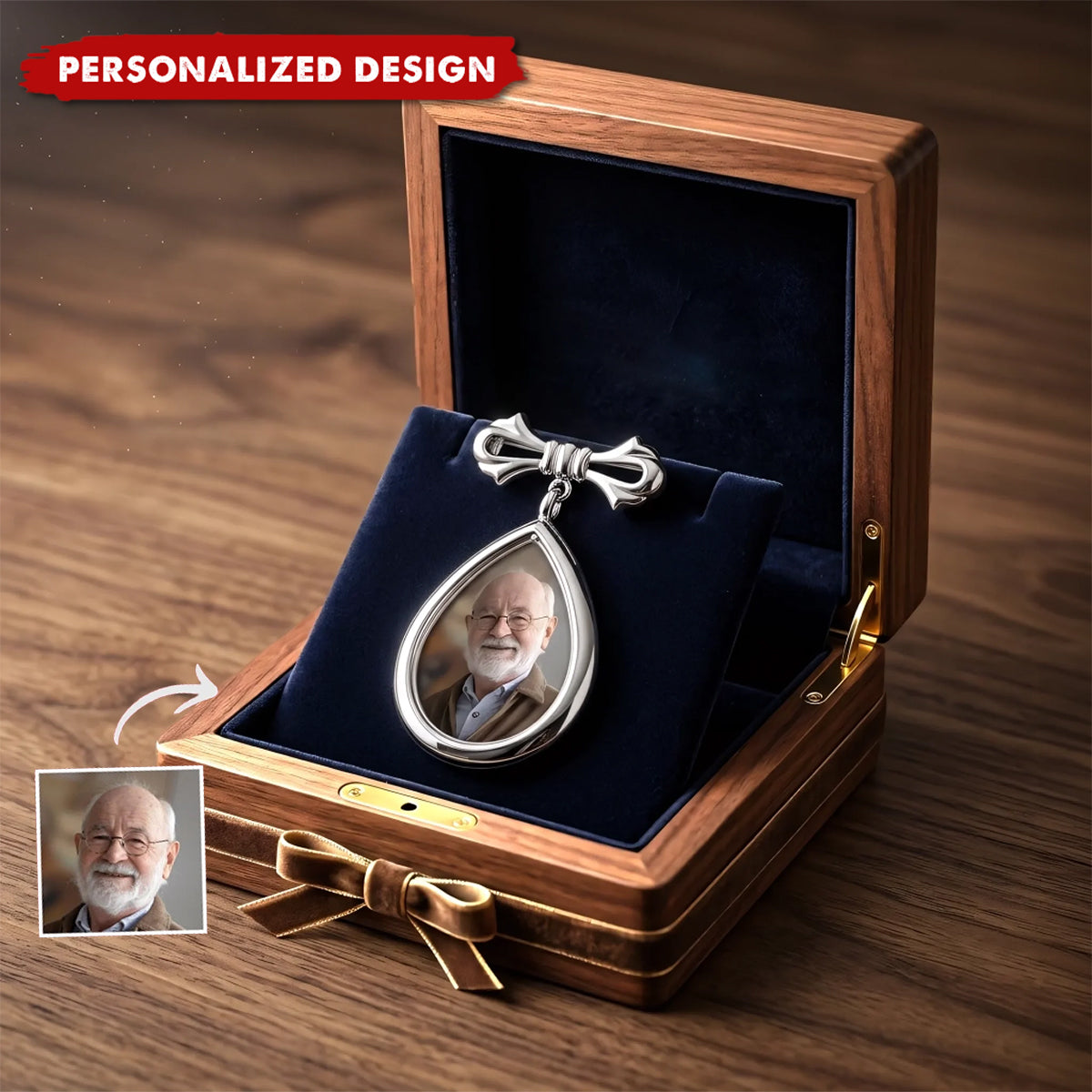Personalized Photo Teardrop Pin - Memorial Graduation Gifts For Him, Her