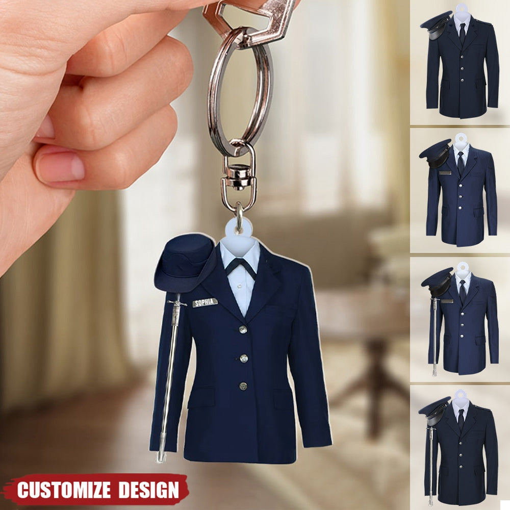 Uniform On A Clothes Hanger- Personalized Keychain