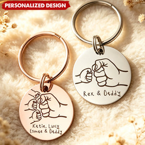 Personalized Multi-Child Fist Bump Keychain - Custom Names Gift