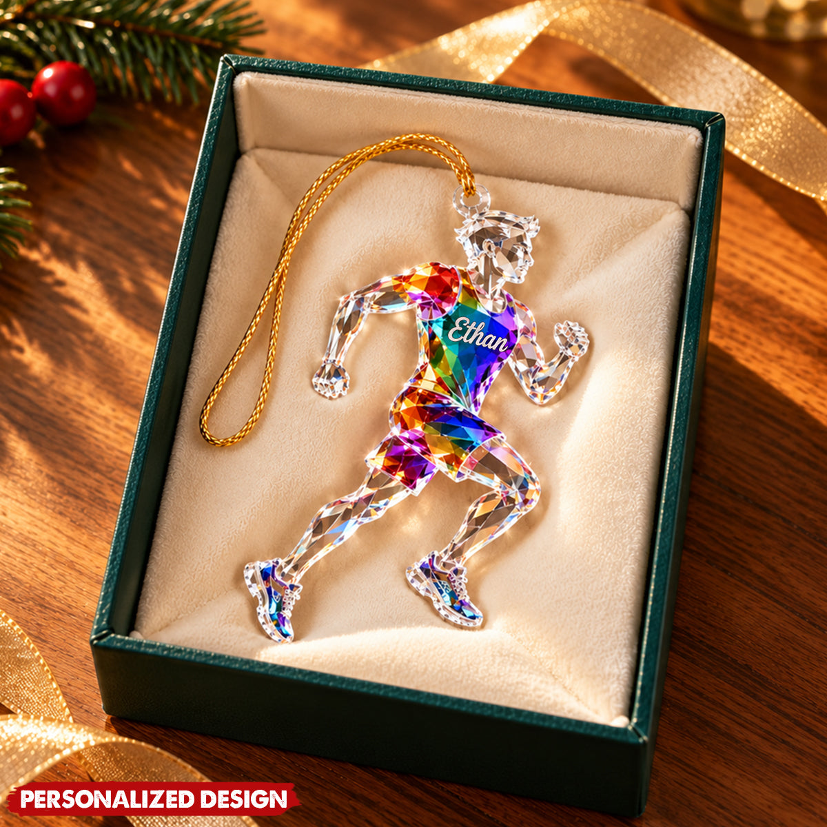 Personalized Crystal Effect Runner Acrylic Christmas Ornament