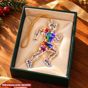 Personalized Crystal Effect Runner Acrylic Christmas Ornament