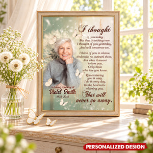 Personalized Memorial Canvas Poster, I Thought Of You Today Custom Photo Remembrance Wall Art