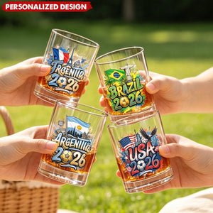 Personalized World Cup Country Whiskey Glass - Gift for Soccer Fans