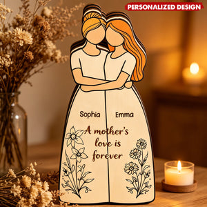 Personalized Mother Daughter Names Wooden plaque -  “A Mother’s Love Is Forever”