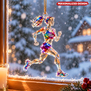 Personalized Crystal Effect Runner Acrylic Christmas Ornament