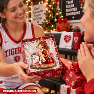 Personalized Basketball Girl Acrylic Christmas Ornament - Sports Christmas Tree Decoration