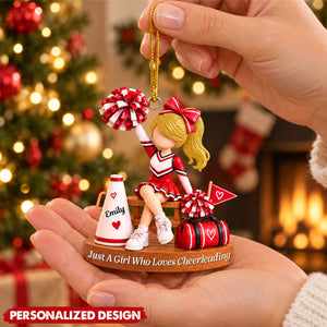Personalized Cheerleader Girl Christmas Ornament - Custom Name Acrylic Christmas Tree Decor