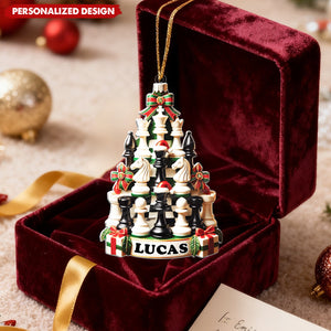 Personalized Chess Tree Christmas Acrylic Ornament - Gift For Chess Player