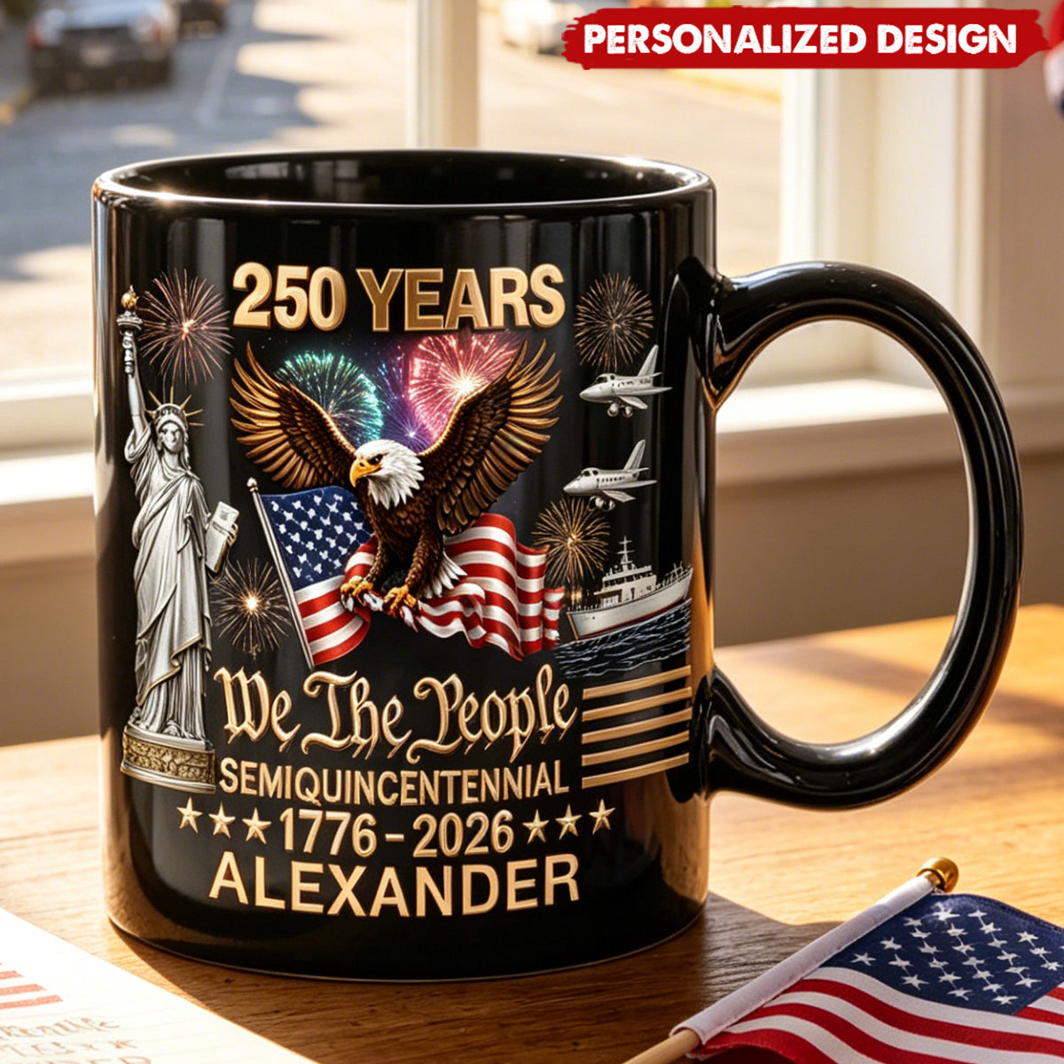 Personalized America 250th We The People 1776-2026 Mug - Custom Name