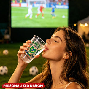 Personalized World Cup Soccer National Team Frosted Cups - Custom Family Name