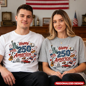 Vintage USA Symbol 250th Anniversary Unisex Tee - Custom Name