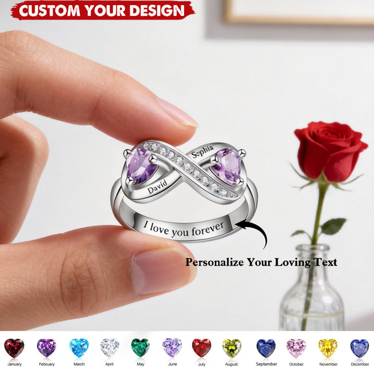 I Love You Forever - Personalized Infinity Promise Ring