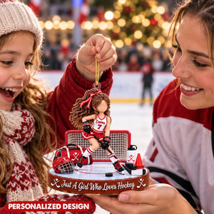 Female Ice Hockey Player Personalized Christmas Ornament
