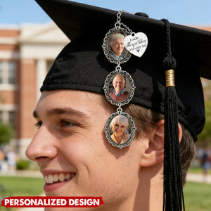 Personalized Graduation Memorial Photo Charm With Loving Memory Saying