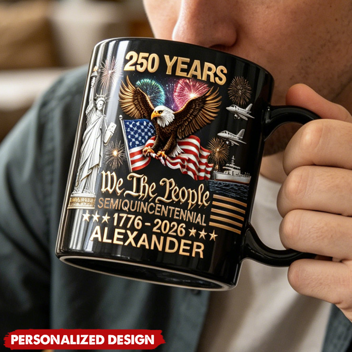 Personalized America 250th We The People 1776-2026 Mug - Custom Name