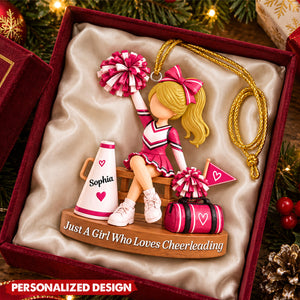 Personalized Cheerleader Girl Christmas Ornament - Custom Name Acrylic Christmas Tree Decor