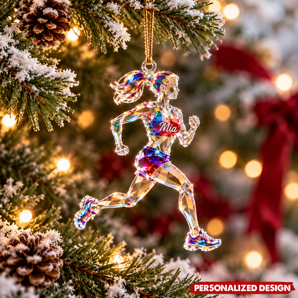 Personalized Crystal Effect Runner Acrylic Christmas Ornament