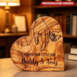 Personalized “Always Your Little Girl” Wooden Heart Plaque - Custom Daddy & Daughter Names