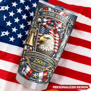 Personalized USA 250th Anniversary Tumbler - Custom Name Patriotic Gift
