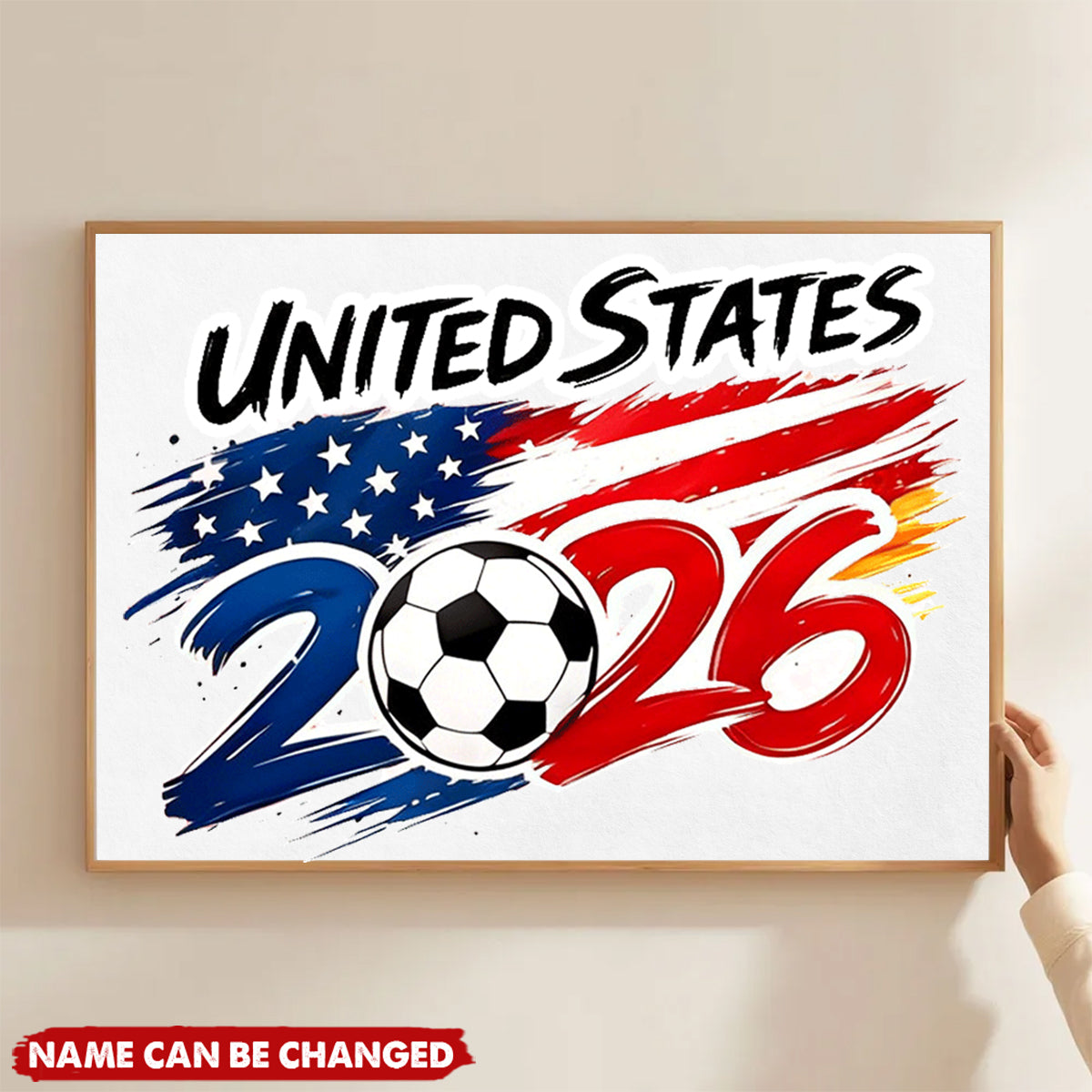 Personalized 2026 World Cup Country Soccer Poster - Custom Name