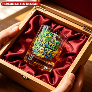 Personalized World Cup Country Whiskey Glass - Gift for Soccer Fans