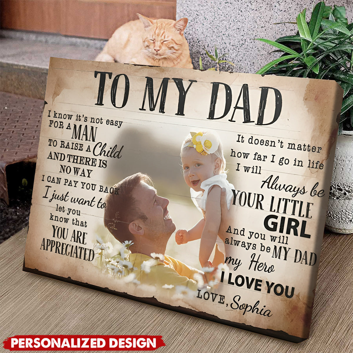 Personalized "To My Dad" Photo Canvas - Custom Father’s Day Gift
