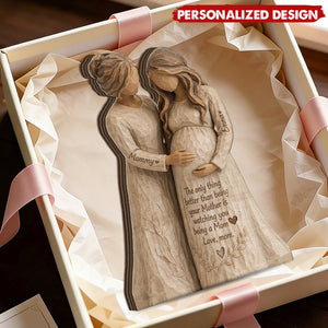 Personalized “Watching You Being a Mom”  Wooden plaque -  Custom Names Generational Love Gift