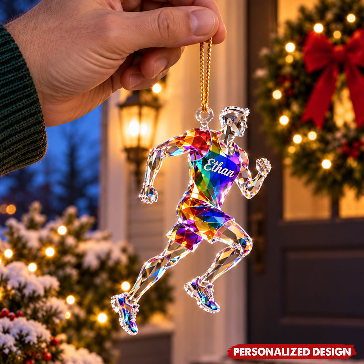 Personalized Crystal Effect Runner Acrylic Christmas Ornament