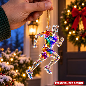 Personalized Crystal Effect Runner Acrylic Christmas Ornament
