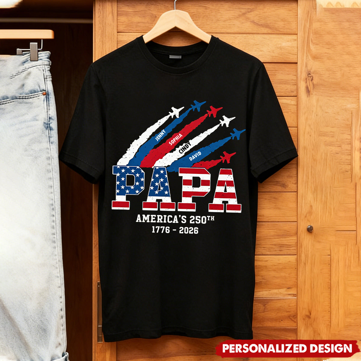 Personalized “Flyover Crew” T-Shirt - Custom Names Patriotic Tee