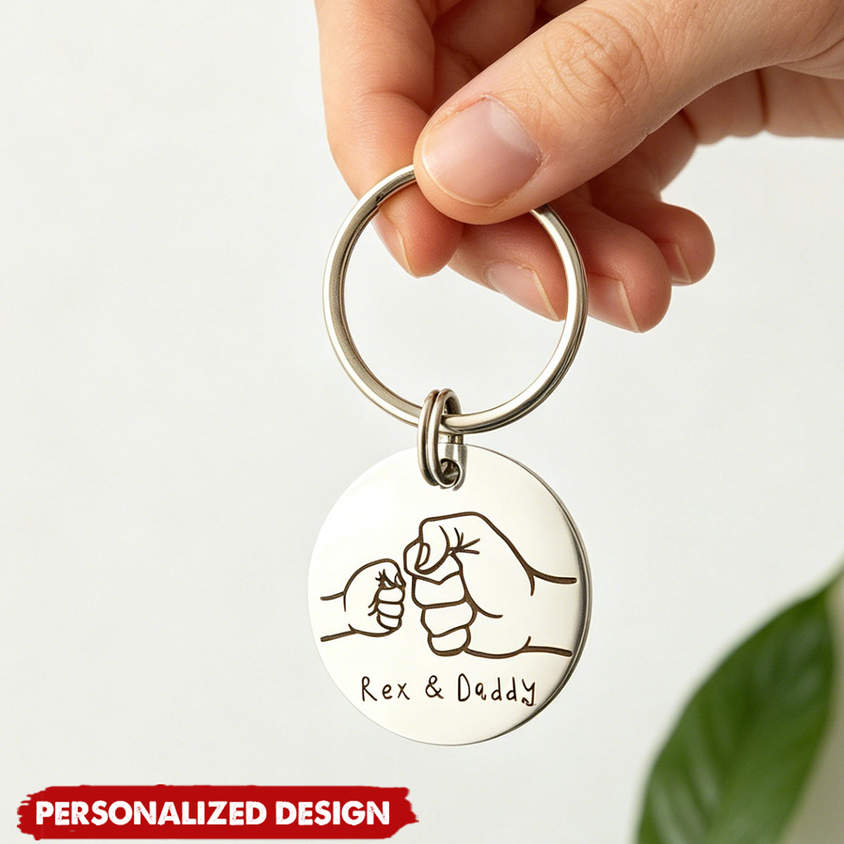 Personalized Multi-Child Fist Bump Keychain - Custom Names Gift