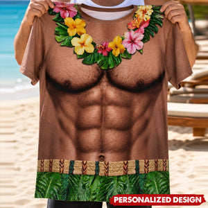 Personalized Optical Illusion Hawaiian Lei Torso T-Shirt