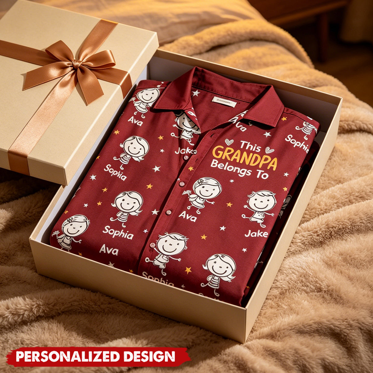 Personalized Papa Hawaiian Shirt, Grandchildren Names Custom - Gift for father,grandpa