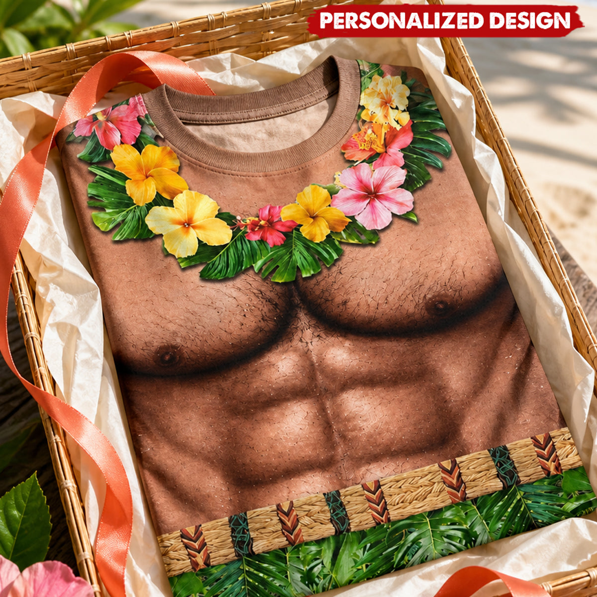 Personalized Optical Illusion Hawaiian Lei Torso T-Shirt