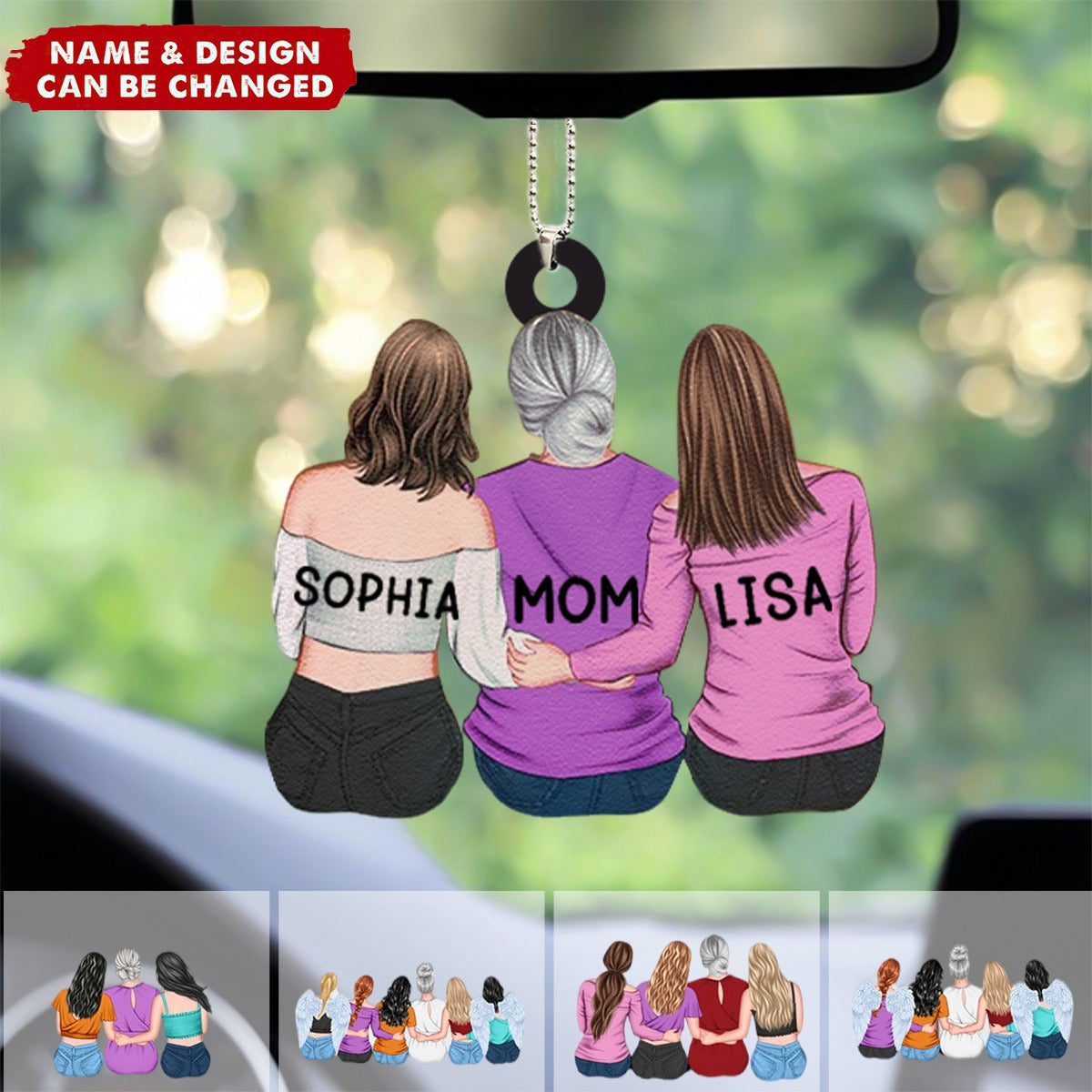 Personalized Mother & Daughter Car Ornament