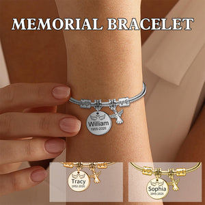 Always In My Heart, Personalized Angel Memorial Bracelet