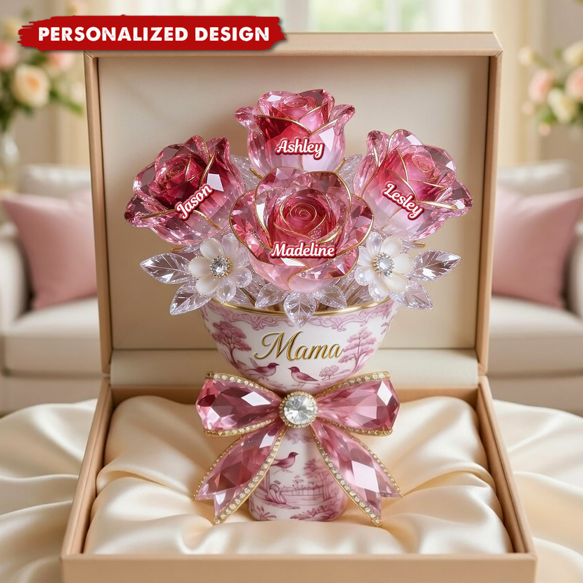 Personalized Mom Flower Bouquet Plaque - Mother's Day Gift