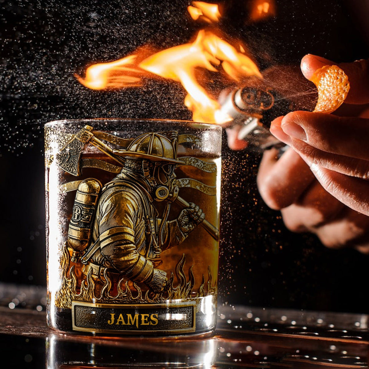 Proud Firefighter - Personalized Firefighter Whiskey Glass