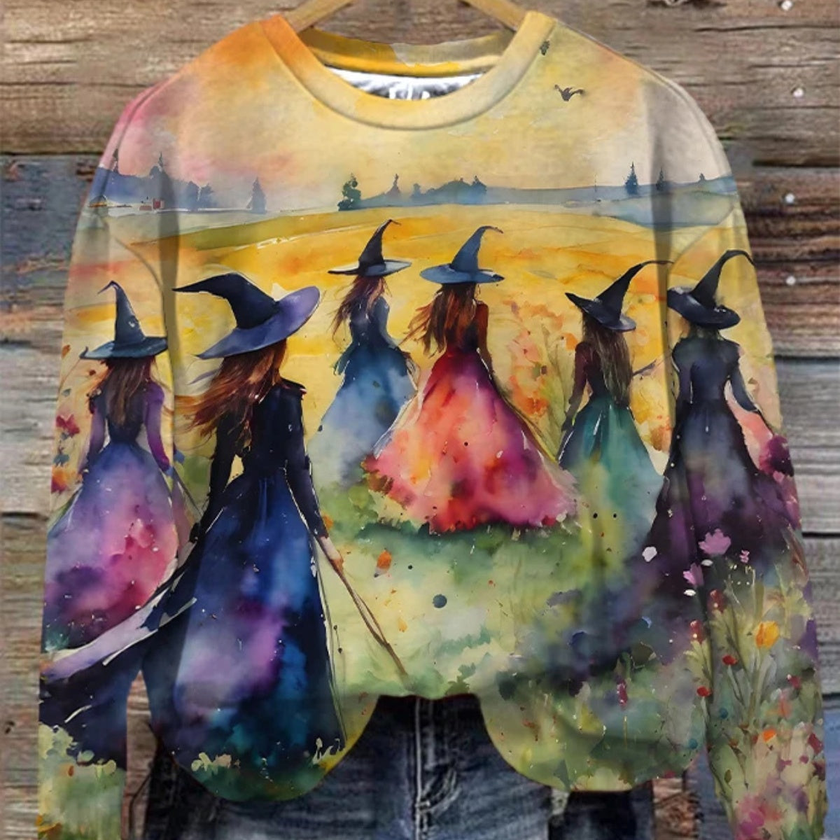 Women's Midsummer Witches Coven Print Sweatshirt