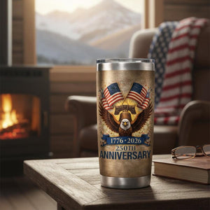 Vintage Patriotic Eagle Tumbler — 250th Anniversary American Gift