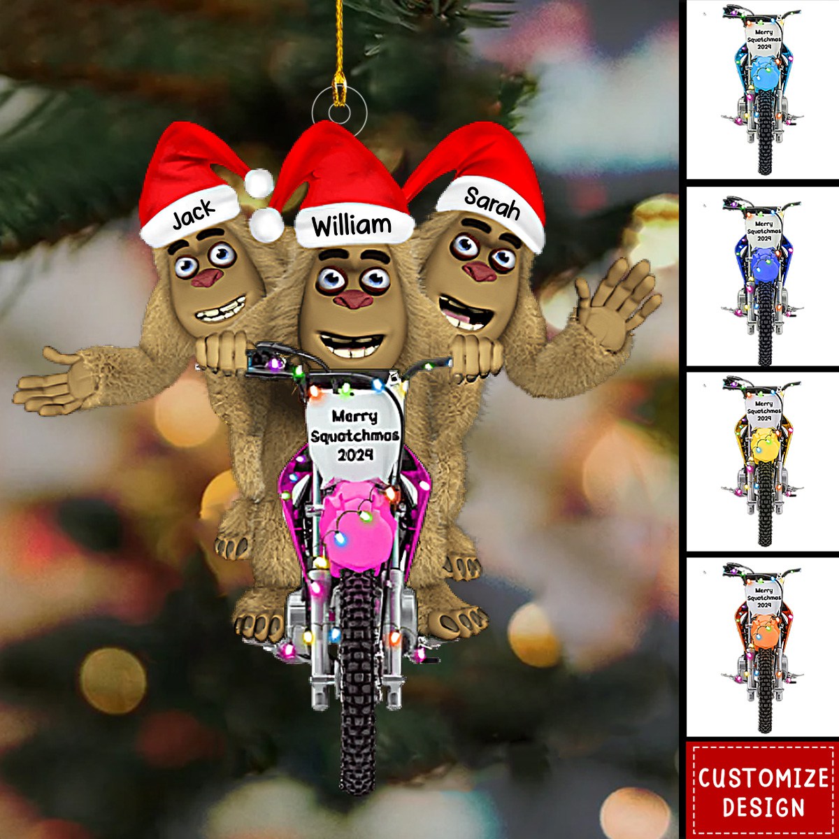 Personalized Gifts For Motocross Rider Christmas Acrylic Ornament 2024 New Release