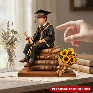 Personalized Graduation Wooden Plaque - Custom Name & Year Graduation Gift for Her/Him