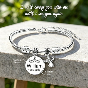 Always In My Heart, Personalized Angel Memorial Bracelet