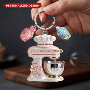 Personalized Baking Keychain - Custom Name Baking Gift for Mom