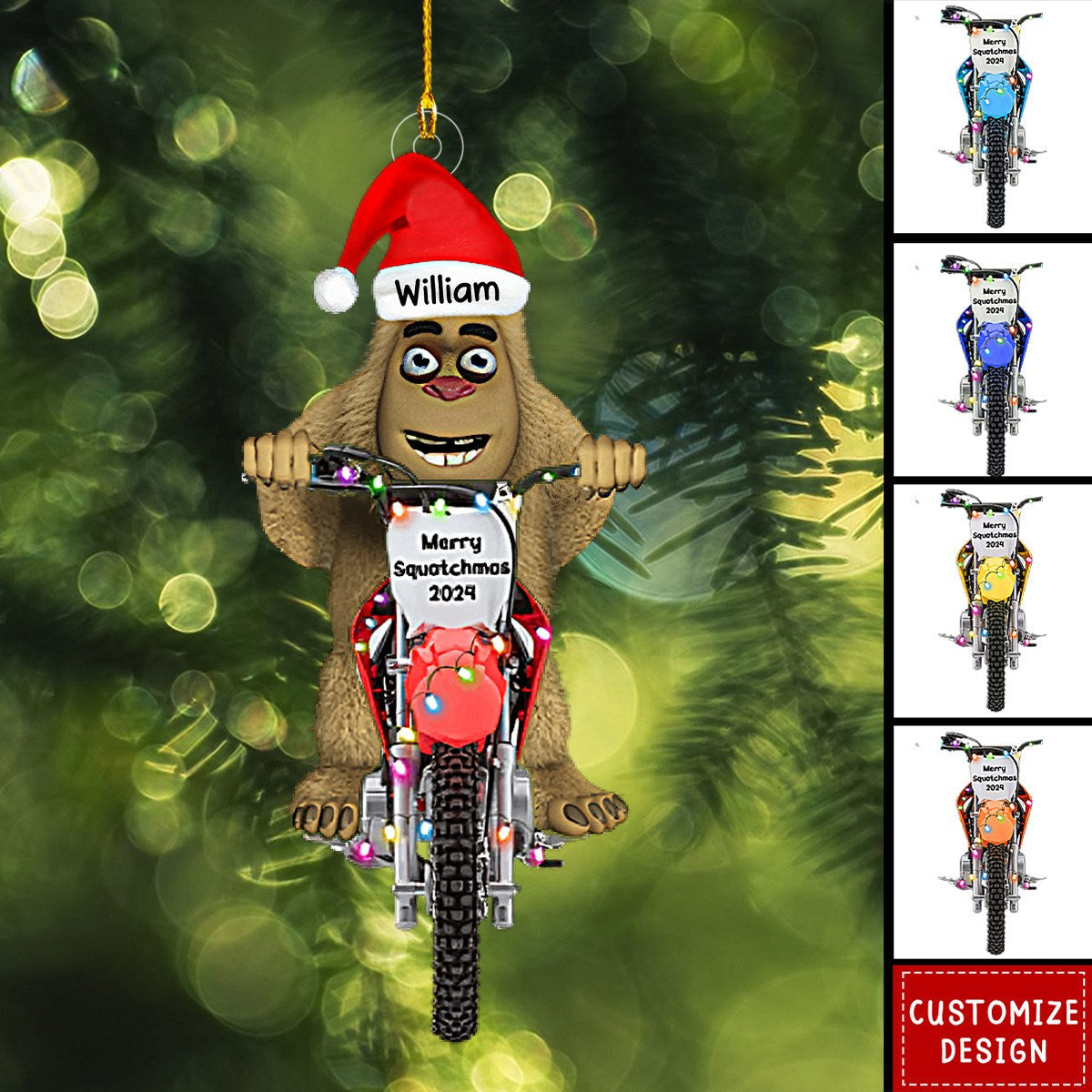 Personalized Gifts For Motocross Rider Christmas Acrylic Ornament 2024 New Release