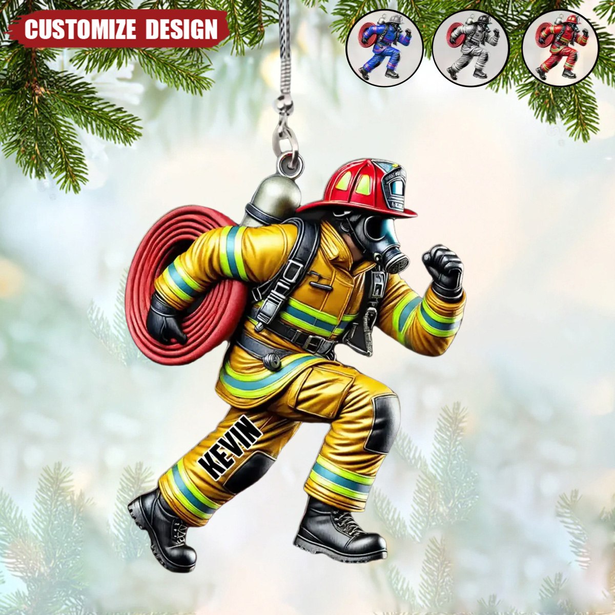 2024 New Release - Personalized Firefighter Acrylic Ornament – Best Christmas Gift For Firefighter