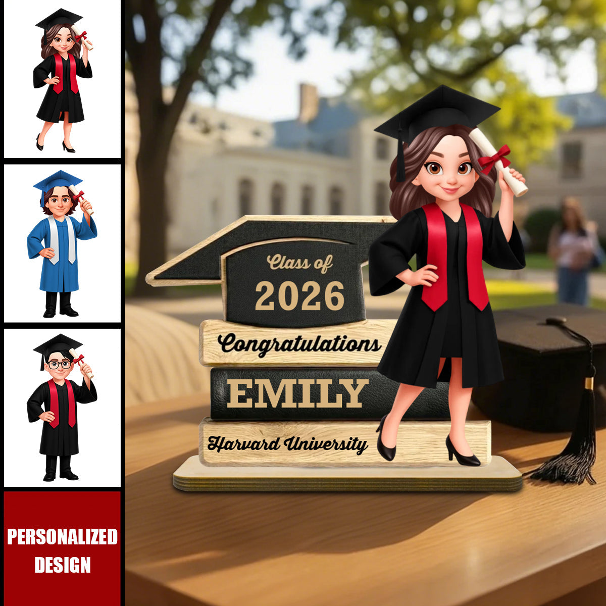 Personalized Graduation Wooden Plaque – Class of 2026 Graduation Keepsake